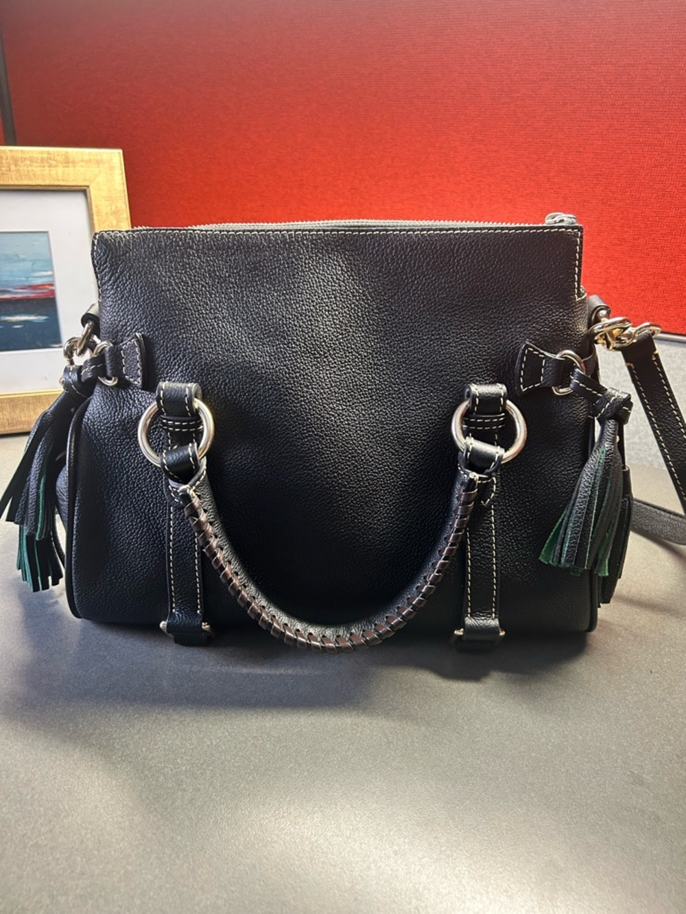 Dooney & Bourke Florentine Leather Satchel – Black - Picture 2 of 6